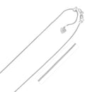 14k White Gold Adjustable Franco Chain 0.9mm-1