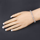 7.36 Carat Genuine Aquamarine and White Diamond .925 Sterling Silver Bracelet-9
