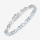 7.36 Carat Genuine Aquamarine and White Diamond .925 Sterling Silver Bracelet-10