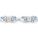 7.36 Carat Genuine Aquamarine and White Diamond .925 Sterling Silver Bracelet-5