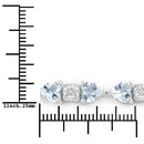 7.36 Carat Genuine Aquamarine and White Diamond .925 Sterling Silver Bracelet-6