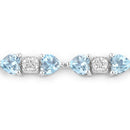11.10 Carat Genuine Blue Topaz and White Diamond .925 Sterling Silver Bracelet-5