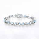 11.10 Carat Genuine Blue Topaz and White Diamond .925 Sterling Silver Bracelet-8