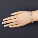 11.10 Carat Genuine Blue Topaz and White Diamond .925 Sterling Silver Bracelet-9