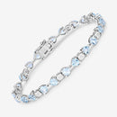 11.10 Carat Genuine Blue Topaz and White Diamond .925 Sterling Silver Bracelet-10