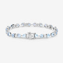 11.10 Carat Genuine Blue Topaz and White Diamond .925 Sterling Silver Bracelet-12