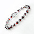 11.10 Carat Genuine Garnet and White Diamond .925 Sterling Silver Bracelet-7