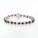 11.10 Carat Genuine Garnet and White Diamond .925 Sterling Silver Bracelet-8