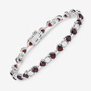 11.10 Carat Genuine Garnet and White Diamond .925 Sterling Silver Bracelet-10