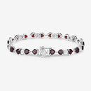 11.10 Carat Genuine Garnet and White Diamond .925 Sterling Silver Bracelet-12