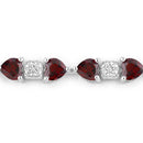 11.10 Carat Genuine Garnet and White Diamond .925 Sterling Silver Bracelet-5
