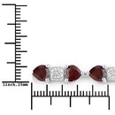11.10 Carat Genuine Garnet and White Diamond .925 Sterling Silver Bracelet-6