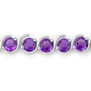 2.64 Carat Genuine Amethyst .925 Sterling Silver Bracelet-5