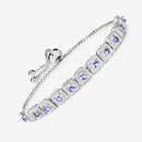 1.10 Carat Genuine Tanzanite .925 Sterling Silver Bracelet-10