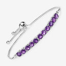 6.05 Carat Genuine Amethyst .925 Sterling Silver Bracelet-10