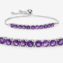 6.05 Carat Genuine Amethyst .925 Sterling Silver Bracelet-11