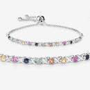 0.88 Carat Genuine Multi Sapphire .925 Sterling Silver Bracelet-11