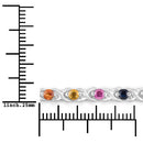 0.88 Carat Genuine Multi Sapphire .925 Sterling Silver Bracelet-6