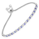 0.91 Carat Genuine Tanzanite .925 Sterling Silver Bracelet-4
