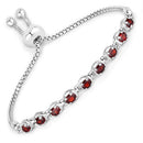 1.80 Carat Genuine Garnet .925 Sterling Silver Bracelet-4