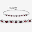 1.80 Carat Genuine Garnet .925 Sterling Silver Bracelet-11