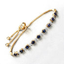 1.83 Carat Genuine Blue Sapphire and White Diamond .925 Sterling Silver Bracelet-7