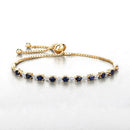1.83 Carat Genuine Blue Sapphire and White Diamond .925 Sterling Silver Bracelet-8