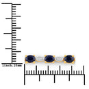 1.83 Carat Genuine Blue Sapphire and White Diamond .925 Sterling Silver Bracelet-6