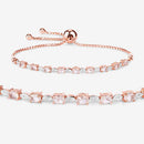 1.38 Carat Genuine Morganite and White Diamond .925 Sterling Silver Bracelet-10