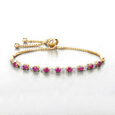 2.01 Carat Genuine Ruby and White Diamond .925 Sterling Silver Bracelet-8