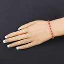 2.01 Carat Genuine Ruby and White Diamond .925 Sterling Silver Bracelet-9