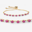 2.01 Carat Genuine Ruby and White Diamond .925 Sterling Silver Bracelet-10