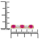 2.01 Carat Genuine Ruby and White Diamond .925 Sterling Silver Bracelet-6