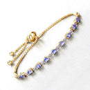 1.56 Carat Genuine Tanzanite and White Diamond .925 Sterling Silver Bracelet-7