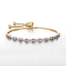 1.56 Carat Genuine Tanzanite and White Diamond .925 Sterling Silver Bracelet-8