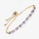 1.56 Carat Genuine Tanzanite and White Diamond .925 Sterling Silver Bracelet-11