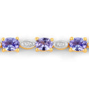 1.56 Carat Genuine Tanzanite and White Diamond .925 Sterling Silver Bracelet-5