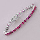 9.18 Carat Genuine Ruby 10K White Gold Bracelet-4