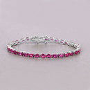 9.18 Carat Genuine Ruby 10K White Gold Bracelet-5