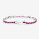 9.18 Carat Genuine Ruby 10K White Gold Bracelet-6