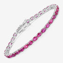 9.18 Carat Genuine Ruby 10K White Gold Bracelet-10