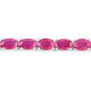 9.18 Carat Genuine Ruby 10K White Gold Bracelet-2
