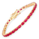 9.18 Carat Genuine Ruby 10K Yellow Gold Bracelet-1