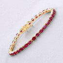 9.18 Carat Genuine Ruby 10K Yellow Gold Bracelet-4