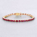 9.18 Carat Genuine Ruby 10K Yellow Gold Bracelet-5