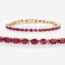 9.18 Carat Genuine Ruby 10K Yellow Gold Bracelet-7