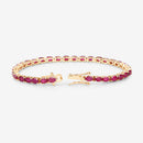 9.18 Carat Genuine Ruby 10K Yellow Gold Bracelet-8