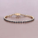 3.13 Carat Genuine Blue Sapphire 14K Yellow Gold Bracelet-7