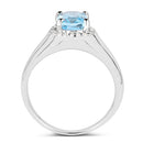 1.62 Carat Genuine Blue Topaz and White Topaz .925 Sterling Silver Ring-2