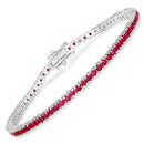4.44 Carat Genuine Ruby .925 Sterling Silver Bracelet-1